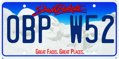 SD license plate 0BPW52
