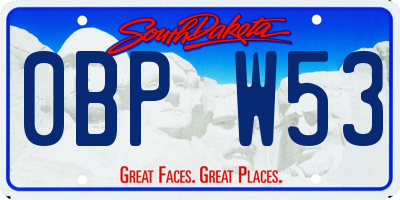 SD license plate 0BPW53