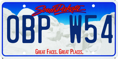 SD license plate 0BPW54