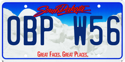 SD license plate 0BPW56