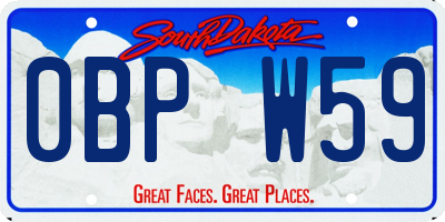 SD license plate 0BPW59
