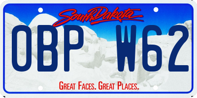 SD license plate 0BPW62