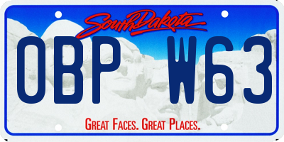 SD license plate 0BPW63