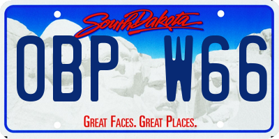 SD license plate 0BPW66