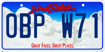SD license plate 0BPW71