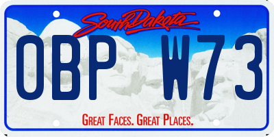 SD license plate 0BPW73
