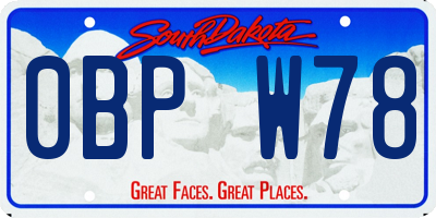 SD license plate 0BPW78