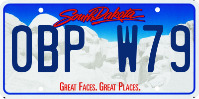 SD license plate 0BPW79