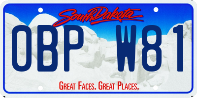 SD license plate 0BPW81