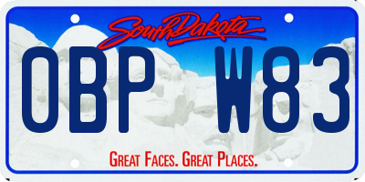 SD license plate 0BPW83