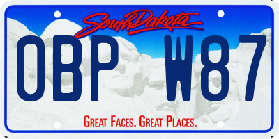 SD license plate 0BPW87