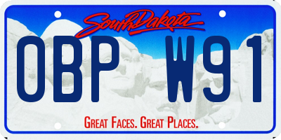 SD license plate 0BPW91