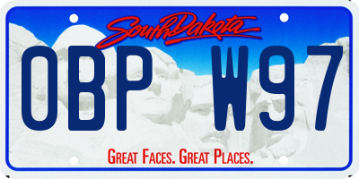 SD license plate 0BPW97