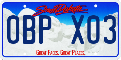 SD license plate 0BPX03