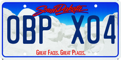 SD license plate 0BPX04
