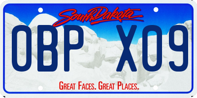 SD license plate 0BPX09