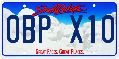 SD license plate 0BPX10