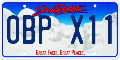 SD license plate 0BPX11
