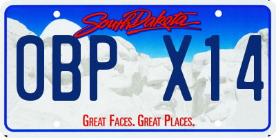 SD license plate 0BPX14