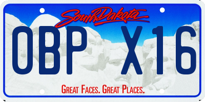 SD license plate 0BPX16