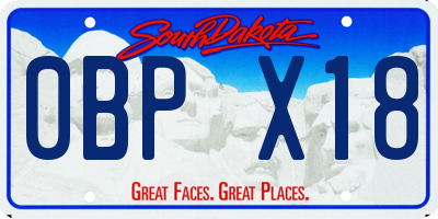 SD license plate 0BPX18