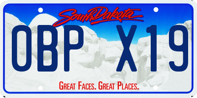 SD license plate 0BPX19