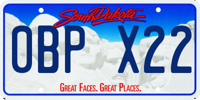 SD license plate 0BPX22