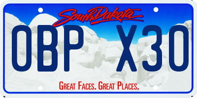 SD license plate 0BPX30