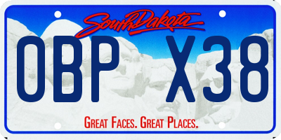 SD license plate 0BPX38