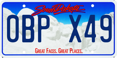 SD license plate 0BPX49