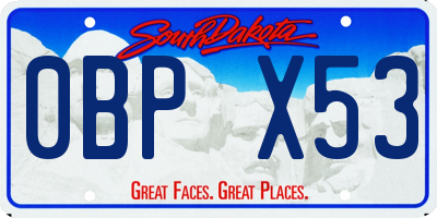 SD license plate 0BPX53