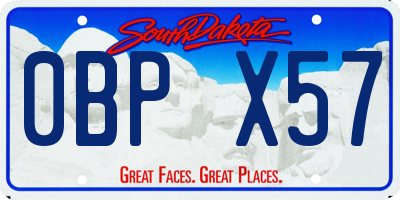SD license plate 0BPX57