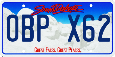 SD license plate 0BPX62
