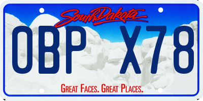 SD license plate 0BPX78