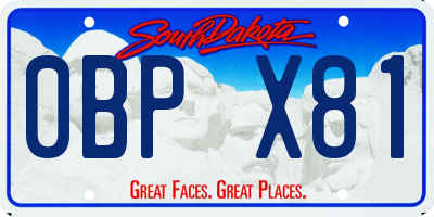 SD license plate 0BPX81