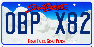 SD license plate 0BPX82