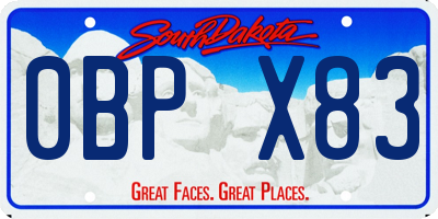 SD license plate 0BPX83