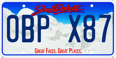 SD license plate 0BPX87