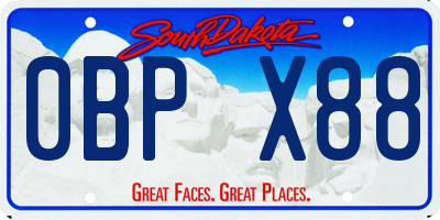 SD license plate 0BPX88