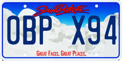 SD license plate 0BPX94