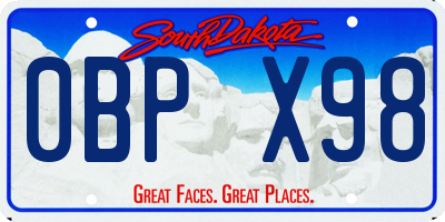 SD license plate 0BPX98