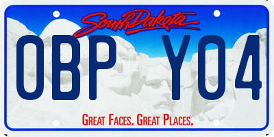 SD license plate 0BPY04