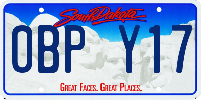 SD license plate 0BPY17