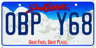 SD license plate 0BPY68