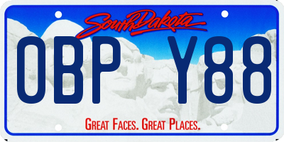 SD license plate 0BPY88