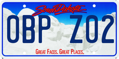 SD license plate 0BPZ02