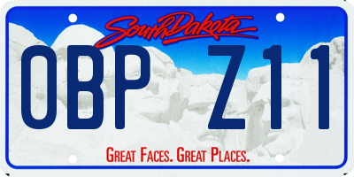 SD license plate 0BPZ11