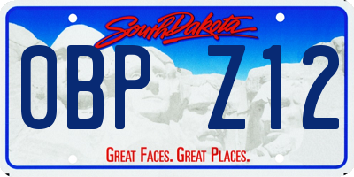 SD license plate 0BPZ12