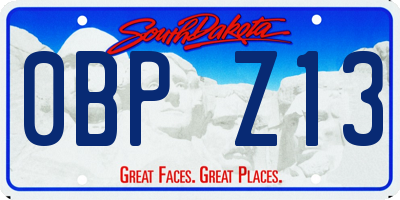 SD license plate 0BPZ13