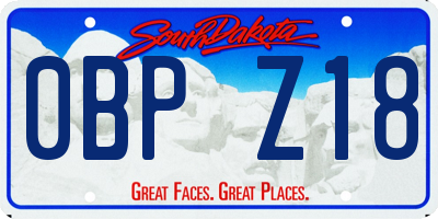 SD license plate 0BPZ18